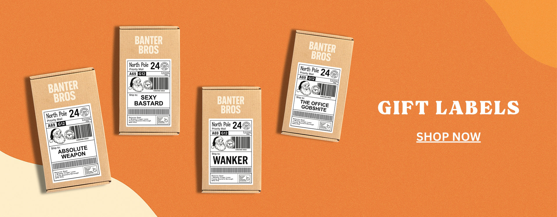 BanterBros sweary label pack for gifts and parcels